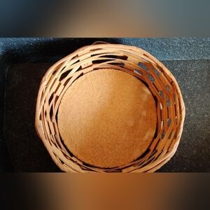 Vintage Pyrex Woven Wicker Corning Basket Leather Handles